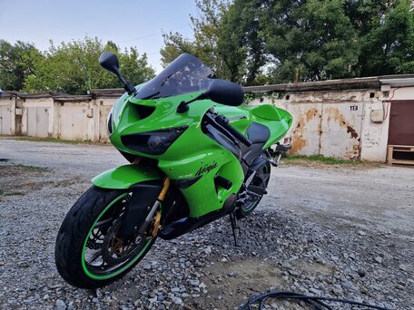 2006 Kawasaki ZX-6 Ninja, зелёный, 660000 рублей, вид 1