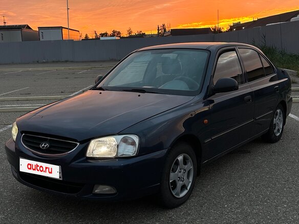 2008 Hyundai Accent ТагАЗ II, синий, 430000 рублей