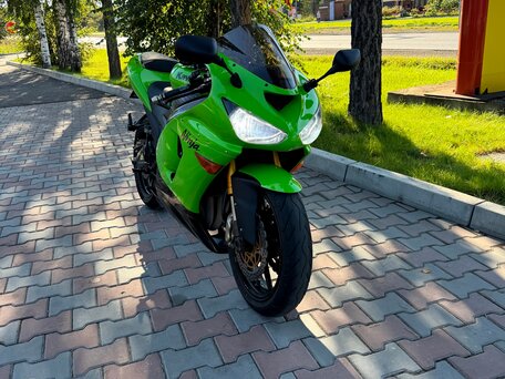 2006 Kawasaki ZX-6R Ninja, зелёный, 430000 рублей, вид 2