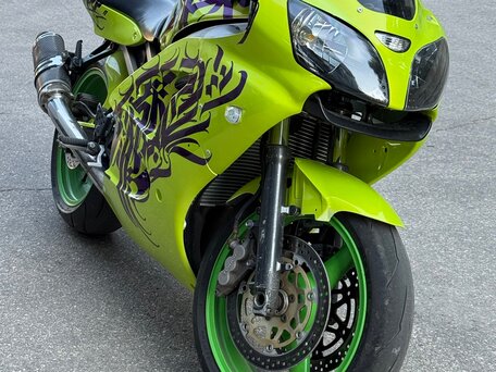 2001 Kawasaki ZX-6 Ninja, зелёный, 290000 рублей, вид 4