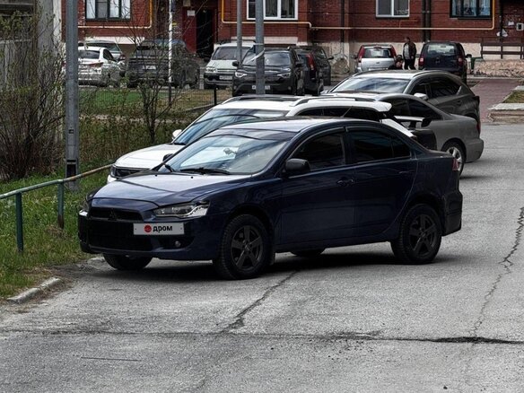 2008 Mitsubishi Lancer X, синий, 380000 рублей - вид 6
