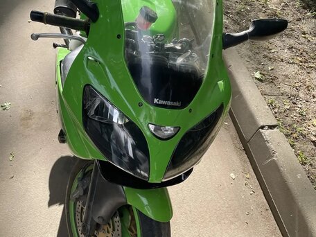 2002 Kawasaki ZX-6 Ninja, зелёный, 350000 рублей, вид 4