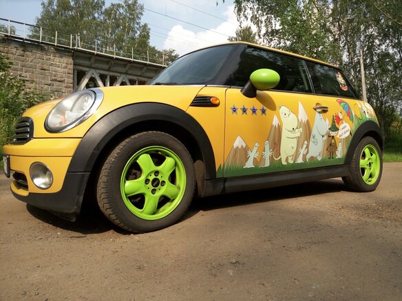 2009 Mini Hatch One II (R56), жёлтый - вид 7