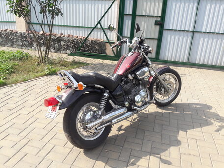 1995 Yamaha XV750 Virago, пурпурный, 247711 рублей, вид 2