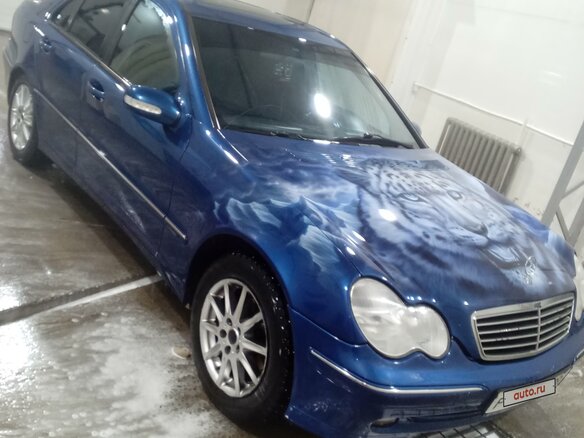 2002 Mercedes-Benz C-Класс 180 II (W203), синий, 550000 рублей
