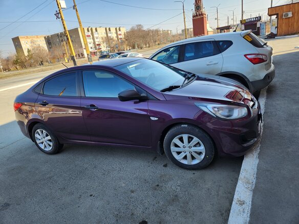 2012 Hyundai Solaris I, фиолетовый, 870000 рублей - вид 2