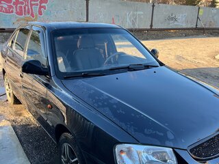 2007 Hyundai Accent ТагАЗ II, чёрный, 340000 рублей, вид 3