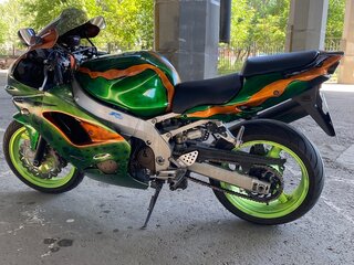 2001 Kawasaki ZX-9R Ninja, зелёный, 400000 рублей, вид 4