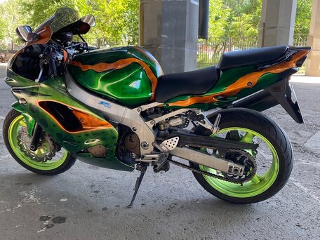 2001 Kawasaki ZX-9R Ninja, зелёный, 400000 рублей, вид 4