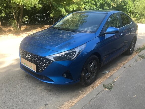2020 Hyundai Solaris II Рестайлинг, синий, 1850000 рублей