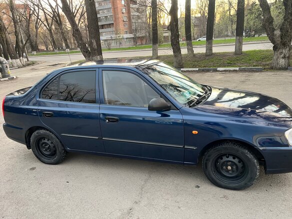 2008 Hyundai Accent ТагАЗ II, синий, 580000 рублей - вид 4