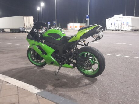 2007 Kawasaki ZX-6 Ninja, зелёный, 480000 рублей, вид 4