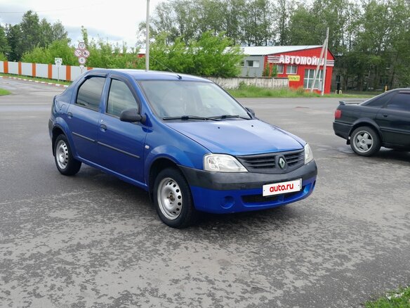 2009 Renault Logan I, синий, 360000 рублей