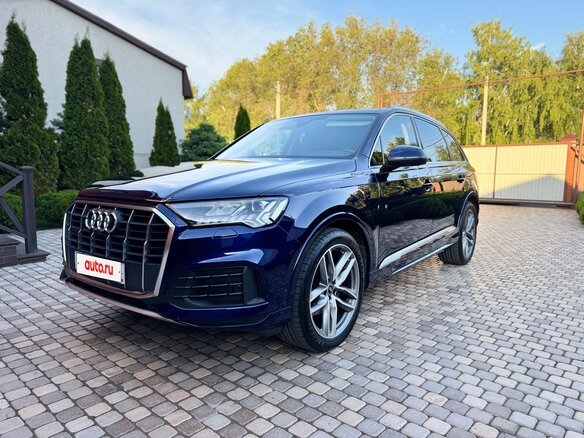 2021 Audi Q7 45 TDI II (4M) Рестайлинг, синий, 9490000 рублей - вид 2