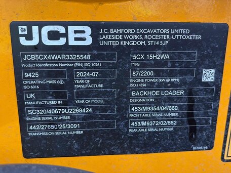 2024 JCB 5CX, жёлтый, 15197094 рублей, вид 4