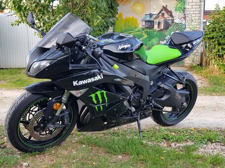 2009 Kawasaki ZX-6 Ninja, чёрный, 630000 рублей, вид 1