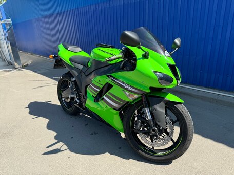 2008 Kawasaki ZX-6 Ninja, зелёный, 620000 рублей, вид 3