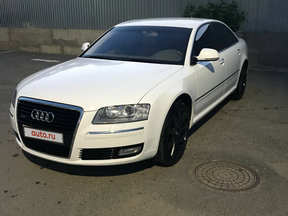 2008 Audi A8 II (D3) Рестайлинг 2, белый - вид 3