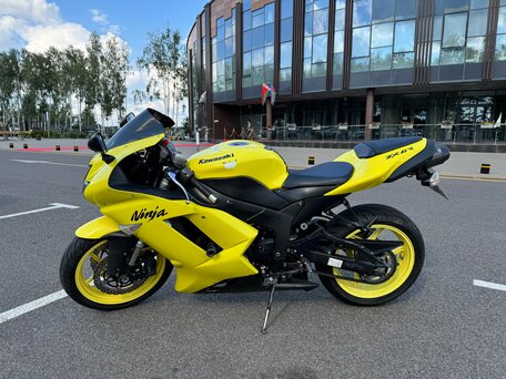 2007 Kawasaki ZX-6 Ninja, жёлтый, 550000 рублей, вид 3