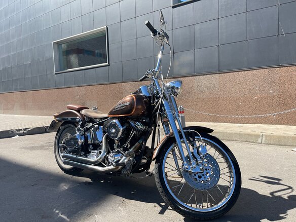 1991 Harley-Davidson Springer Softail, коричневый, 1500000 рублей - вид 9