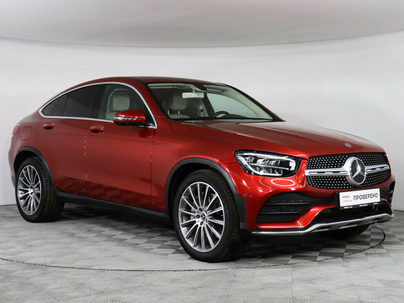 2019 Mercedes-Benz GLC Coupe 300 I (C253) Рестайлинг, красный - вид 2