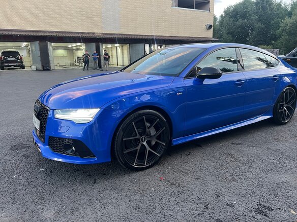 2015 Audi A7 I (4G) Рестайлинг, синий, 4600000 рублей - вид 9