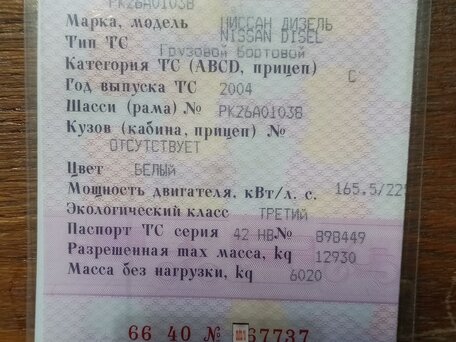 2004 Nissan DIESEL, белый, 4500000 рублей, вид 5