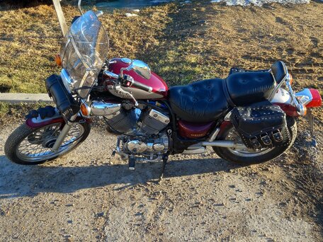 1996 Yamaha XV400 Virago, пурпурный, 299999 рублей, вид 2