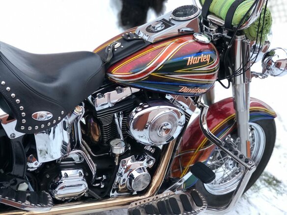 2004 Harley-Davidson Softail Custom, красный, 1188668 рублей - вид 35