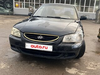 2008 Hyundai Accent ТагАЗ II, чёрный, 360000 рублей, вид 1