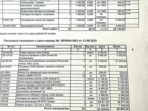 2023 Lada (ВАЗ) Granta I Рестайлинг, белый, 840000 рублей - вид 37