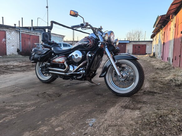 2001 Kawasaki VN800 Vulcan, чёрный, 500000 рублей