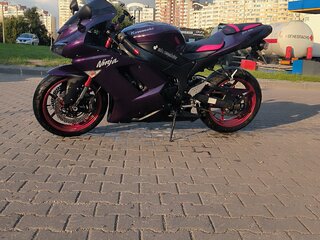 2007 Kawasaki ZX-6 Ninja, фиолетовый, 534901 рублей, вид 1