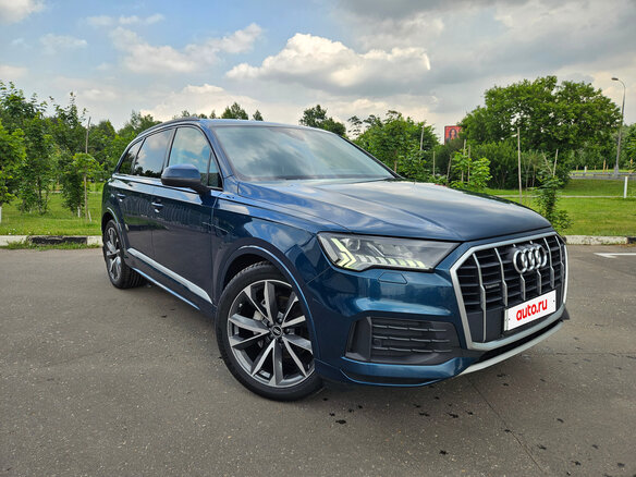 2021 Audi Q7 45 TDI II (4M) Рестайлинг, синий, 5900000 рублей - вид 5
