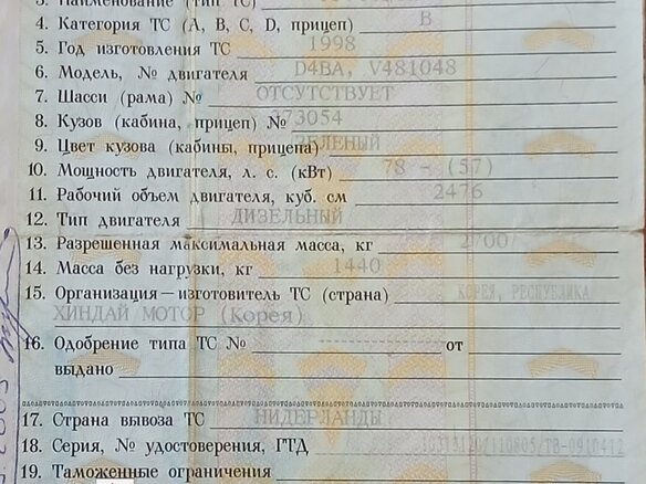 1998 Hyundai H100, зелёный - вид 9