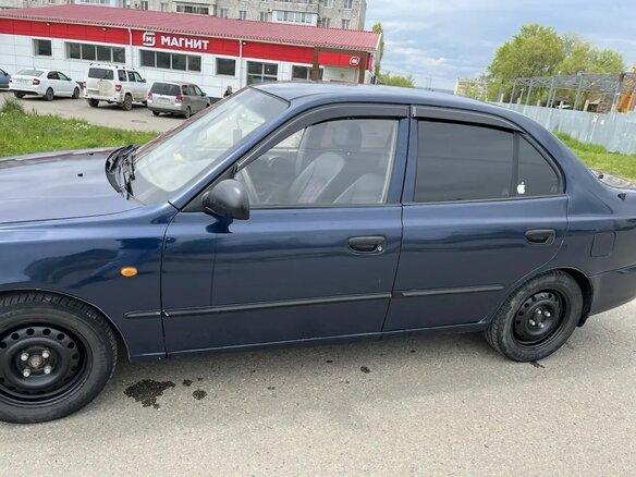 2007 Hyundai Accent ТагАЗ II, синий, 320000 рублей - вид 1