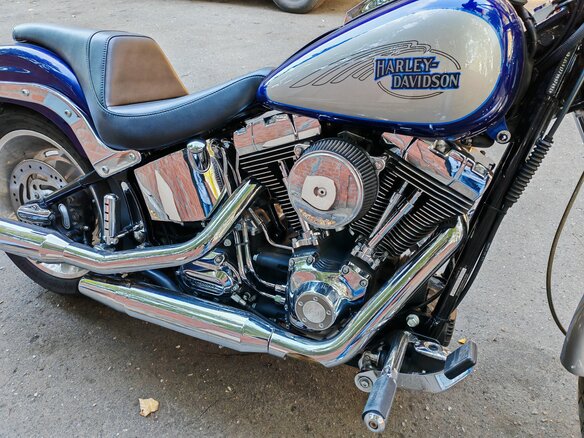 2007 Harley-Davidson Softail Custom, синий, 1100000 рублей - вид 6