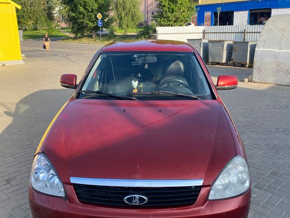 2008 Lada (ВАЗ) Priora I, красный, 155000 рублей