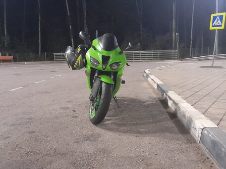 2007 Kawasaki ZX-6 Ninja, зелёный, 480000 рублей, вид 2