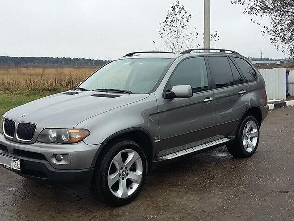 2005 BMW X5 3.0i I (E53) Рестайлинг, серый - вид 2