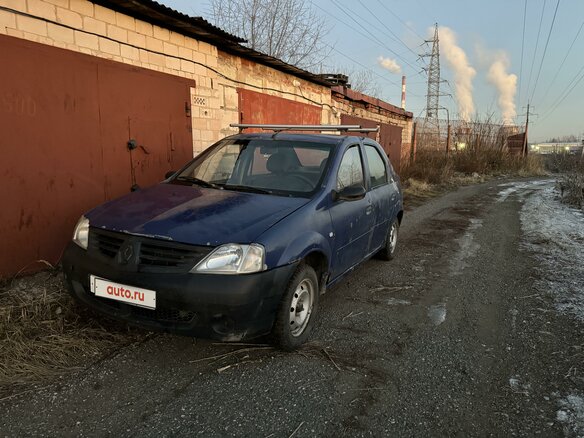 2007 Renault Logan I, синий, 190000 рублей