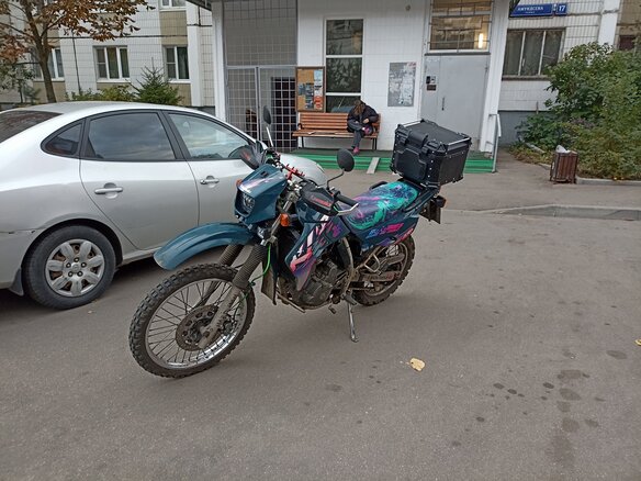 1995 Kawasaki KLR 650, зелёный, 300000 рублей - вид 2