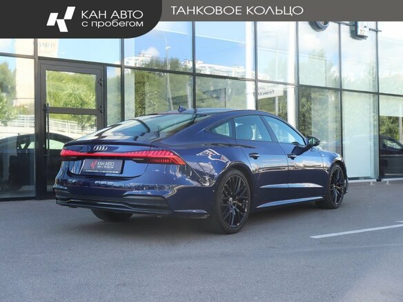 2019 Audi A7 55 TFSI II (4K), синий, 4150000 рублей - вид 3