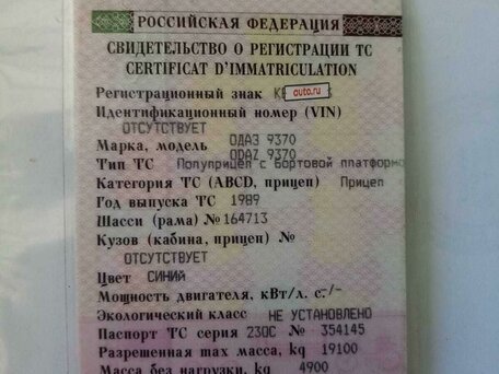 1989 ОдАЗ 9370, синий, 200000 рублей, вид 2