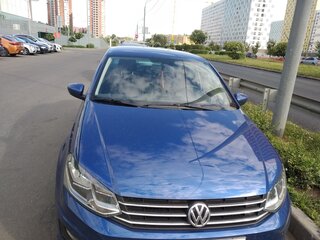 2019 Volkswagen Polo V Рестайлинг, синий, 1180000 рублей, вид 2