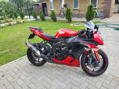 2009 Kawasaki ZX-6 Ninja, красный, 560000 рублей, вид 3