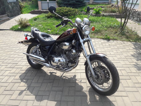 1995 Yamaha XV750 Virago, пурпурный, 247711 рублей, вид 1