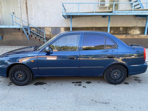 2007 Hyundai Accent ТагАЗ II, синий, 375000 рублей - вид 2