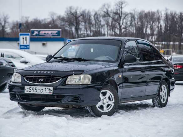 2007 Hyundai Accent ТагАЗ II, чёрный - вид 2