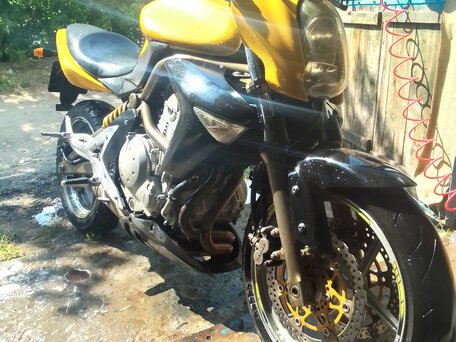 2006 Kawasaki ER-6N, жёлтый, 300000 рублей, вид 2